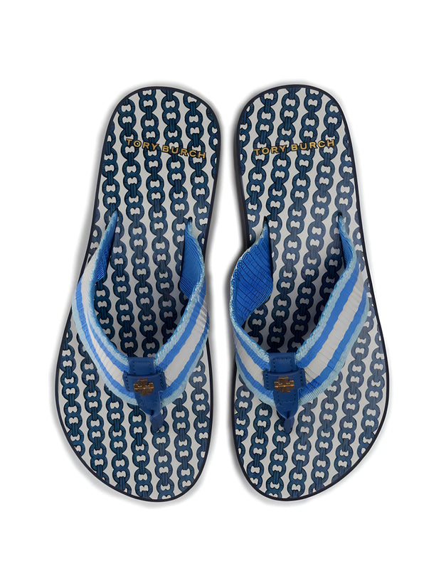 Tory Burch Gemini Wedge Flip Flop Blue 61714-430
