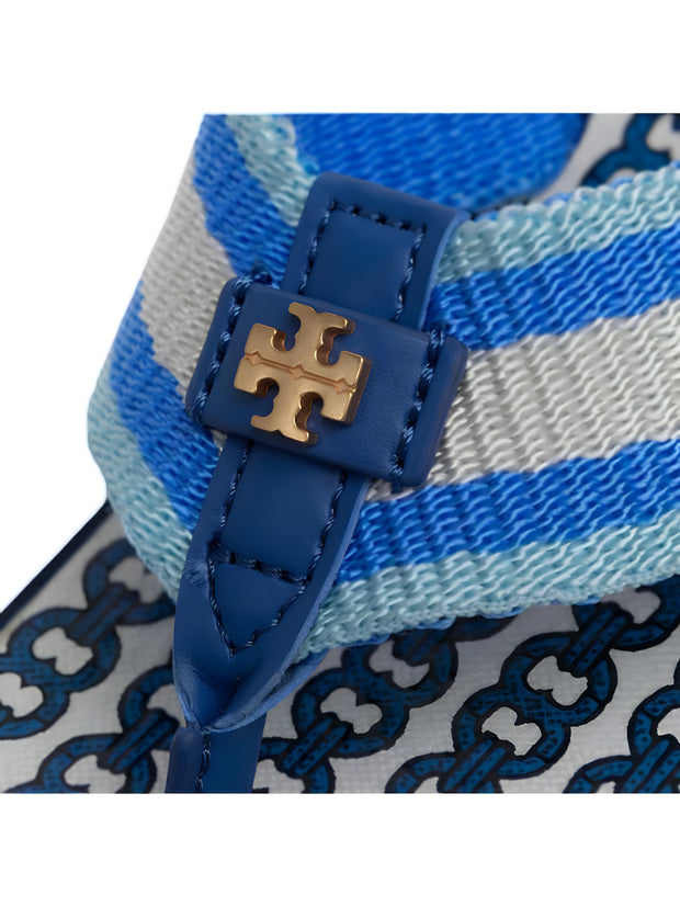 Tory Burch Gemini Wedge Flip Flop Blue 61714-430