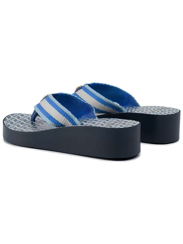 Tory Burch Gemini Wedge Flip Flop Blue 61714-430